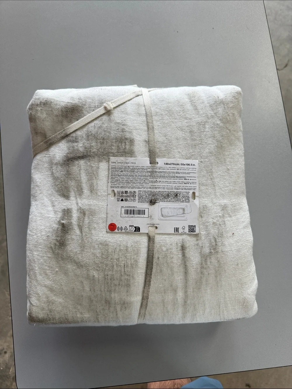 ZARA HOME White Blackout Linen Curtain